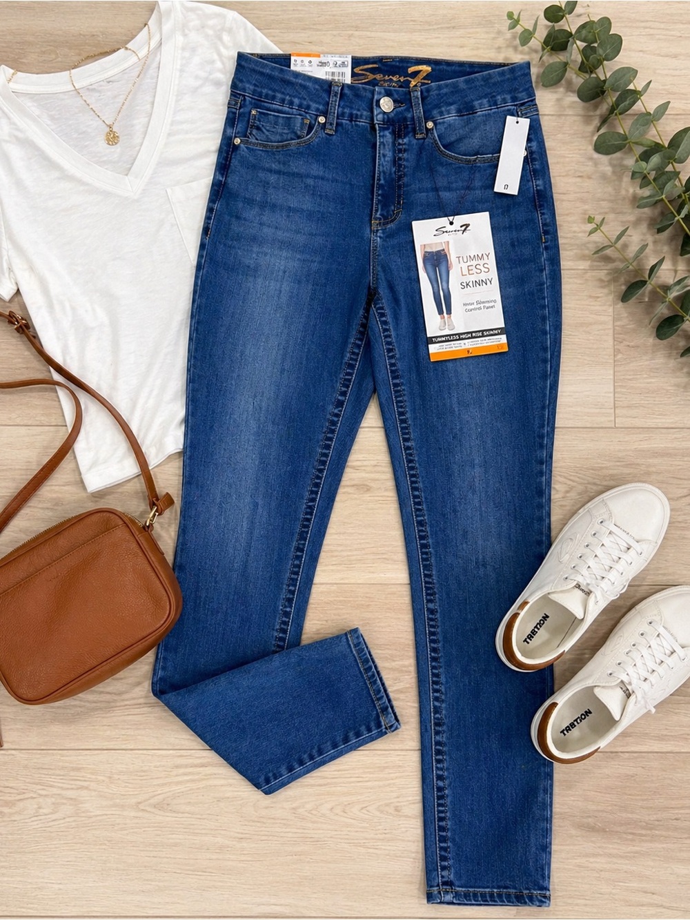 Seven7 Tummyless Skinny Jeans Size 12 NWT Stretch Denim